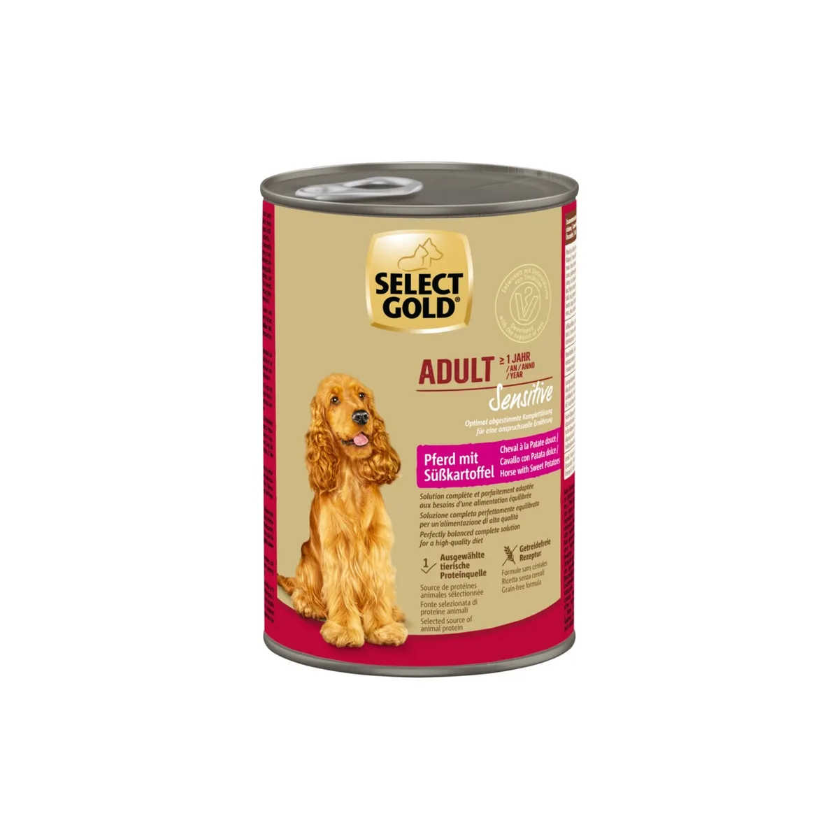 SELECT GOLD Nassfutter Hund Sensitive Adult Pferd mit Süßkartoffel