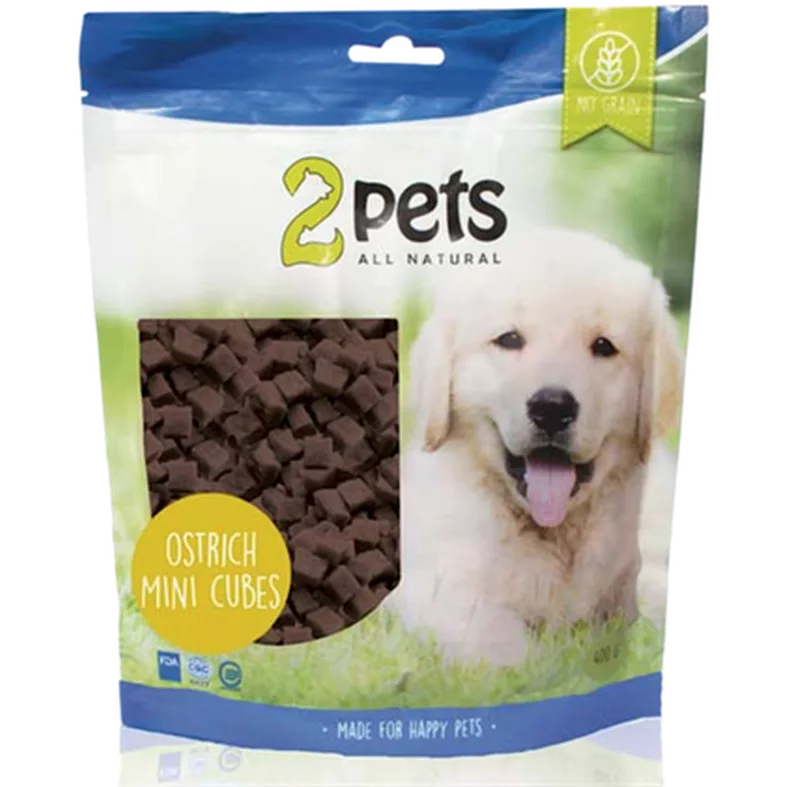 2pets Dogsnack Ostrich Mini Cubes