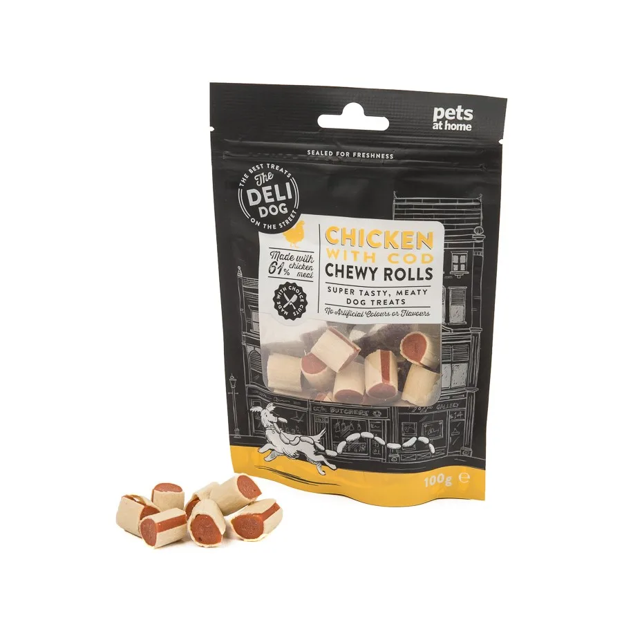 The Deli Dog Chicken with Cod Chewy Rolls Dog Treats