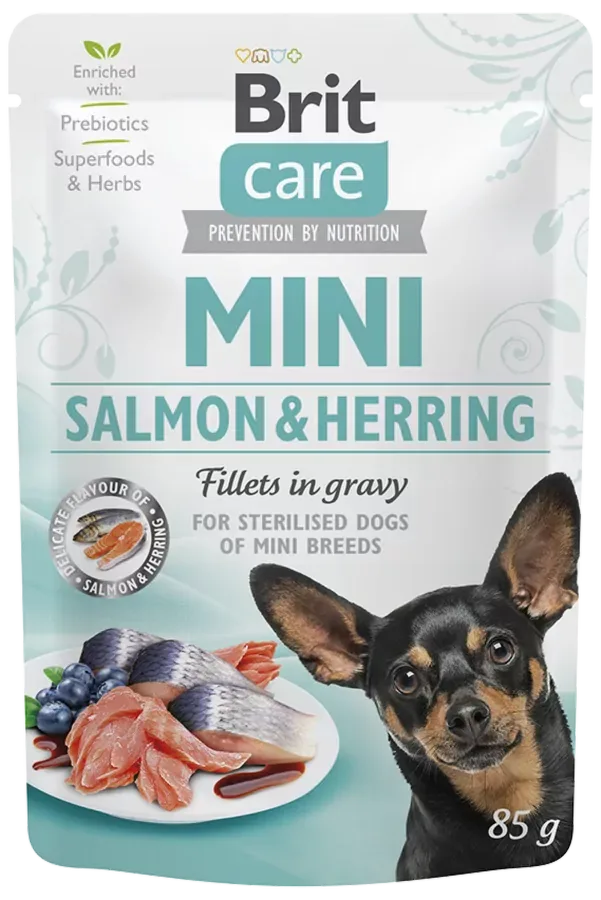 Brit Care Mini Salmon & Herring sterilised fillets in gravy