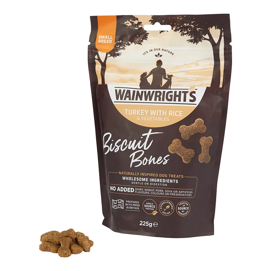 Wainwright's Small Breed Dog Biscuit Bones Turkey with Rice Treats