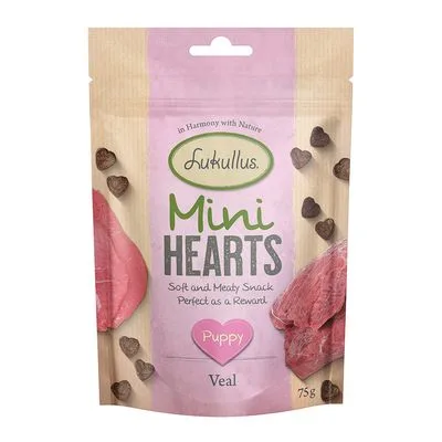 Lukullus Puppy Mini Hearts Grain-Free Snacks - Veal