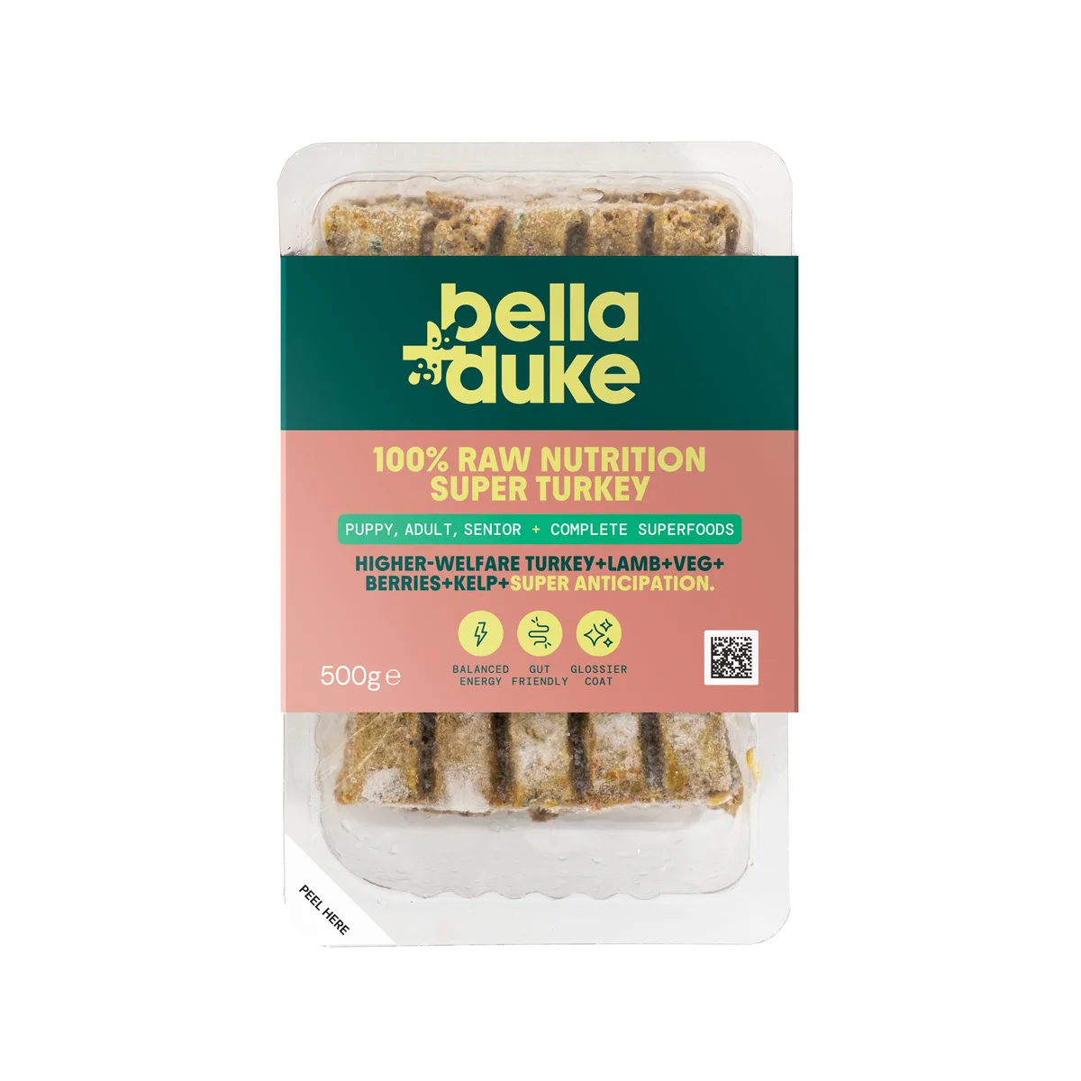 Bella & Duke Complete Raw Dog Food Superfood Enriched Super Turkey