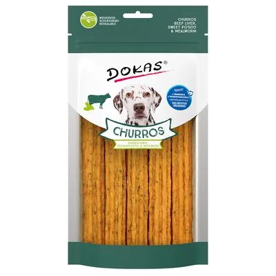 Dokas Churros foie de bœuf, patate douce et vers de farine
