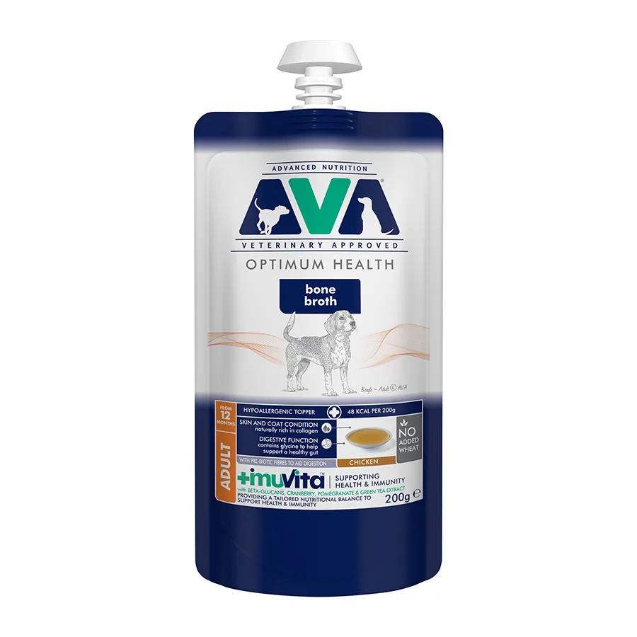 AVA Hypoallergenic Bone Broth Wet Adult Dog Food Topper Chicken