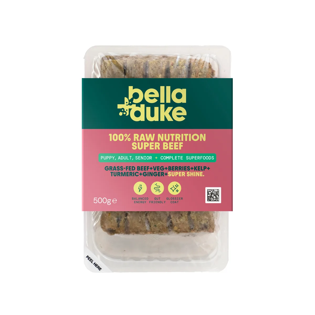 Bella & Duke Complete Raw Dog Food Superfood Enriched Super Beef