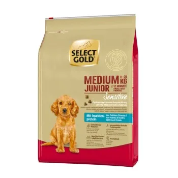 SELECT GOLD Sensitive Medium Junior Lamm/Lachs/Kartoffel mit Insekten-Protein-Mischung