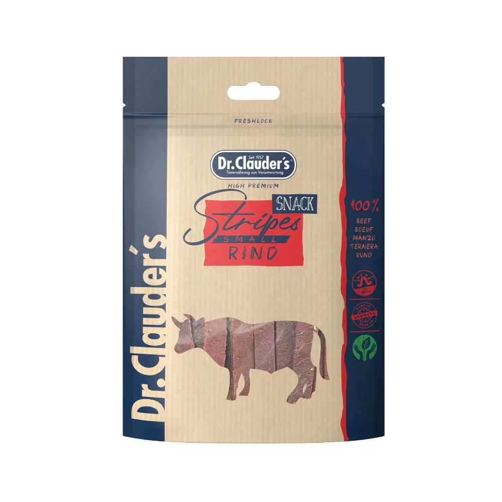 Dr.Clauder solutions for pets GmbH Dr.Clauder´s Stripes Snacks Rind Small