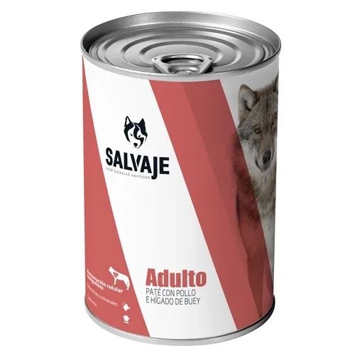 Salvaje Adulto Pollo e Hígado de Buey en Paté