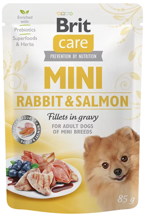 Brit Care Mini Rabbit & Salmon fillets in gravy