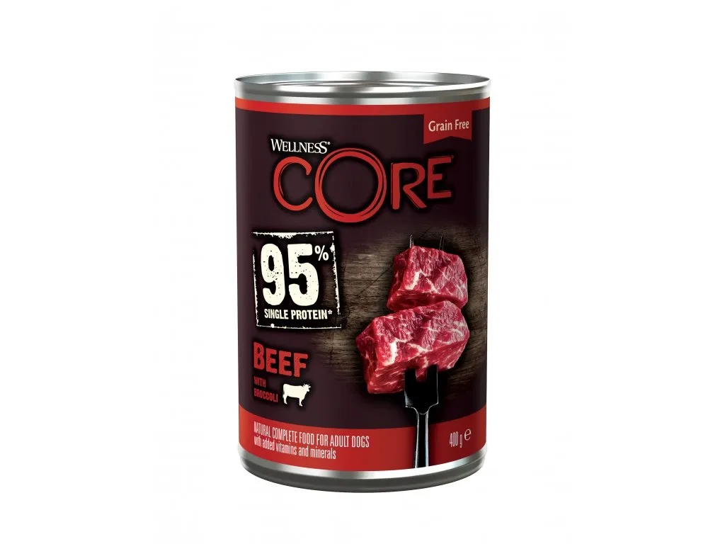 Wellness Core Wellness Dog konzerva 95 % hovězí s brokolicí