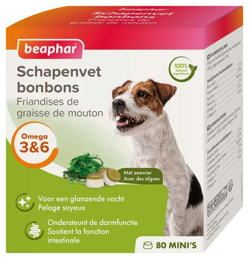 beaphar mini-friandises à la graisse de mouton et aux algues - 1