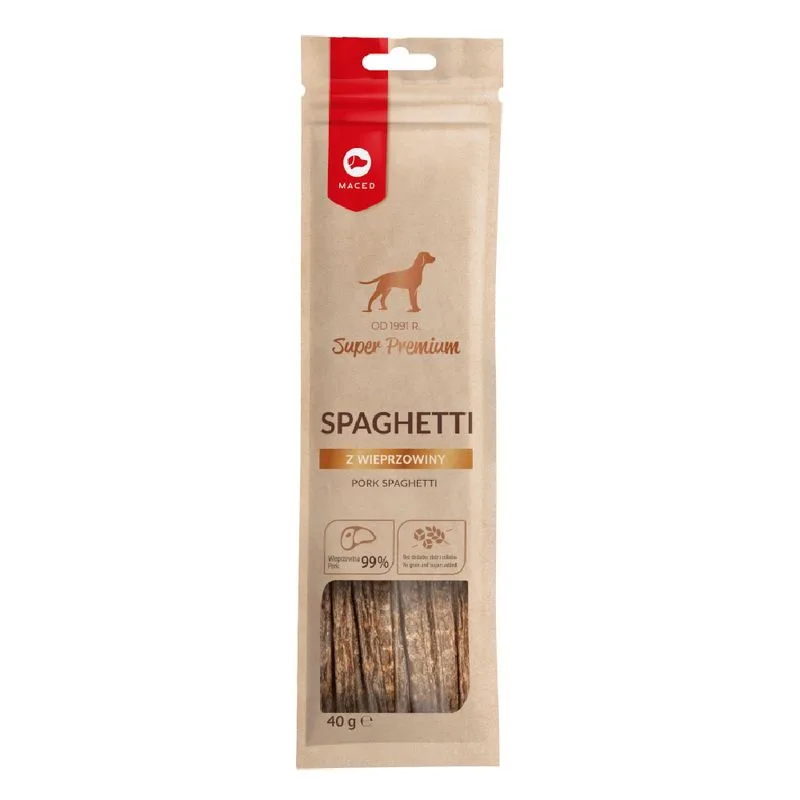 Hundgodis Tuggben Maced Super Premium spaghetti av fläskkött