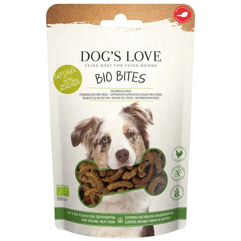 Naturalne Dog's Love Bio Bites, z ekologicznym drobiem