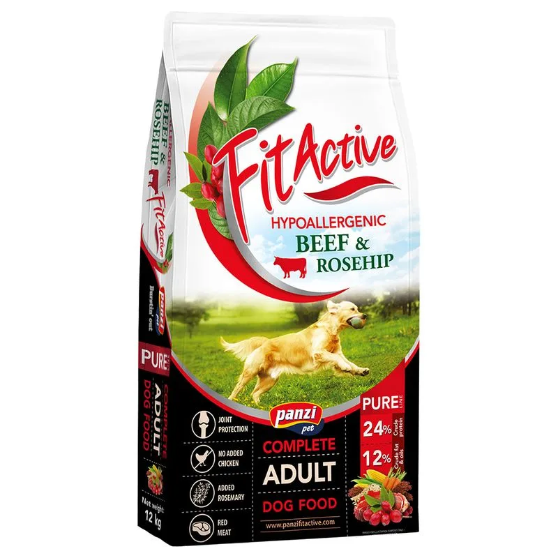 Fitactive Pure Hypoallergenic, wołowina i owoce dzikiej róży
