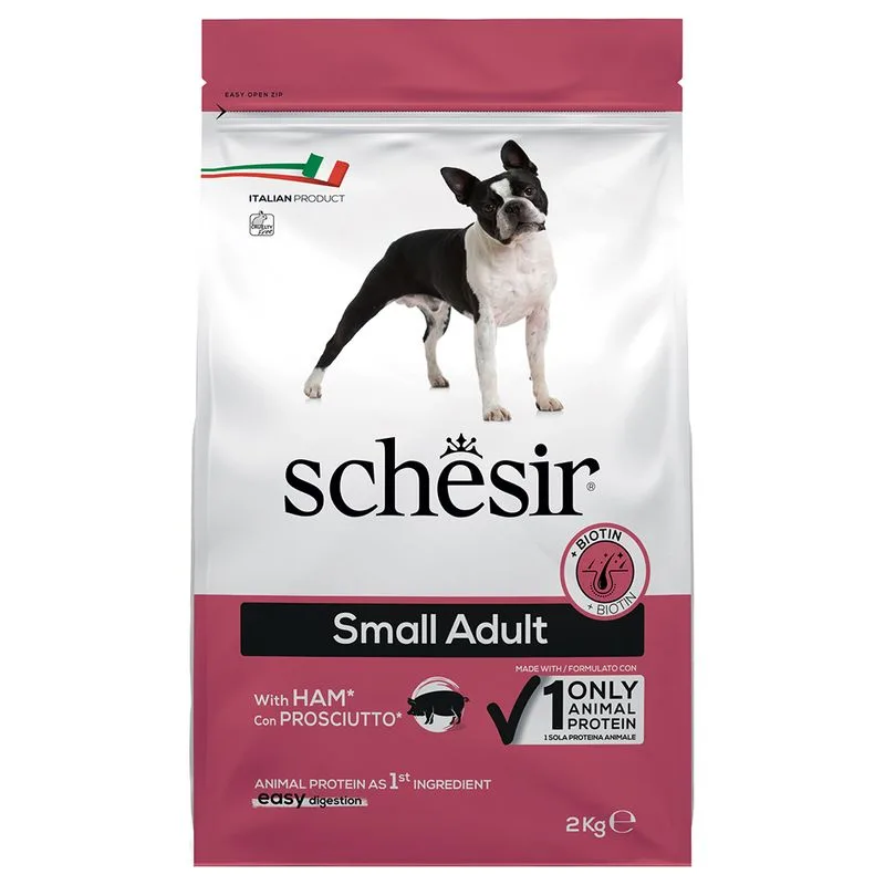 Krmivo Pro Psy Schesir Dog Small Adult se šunkou