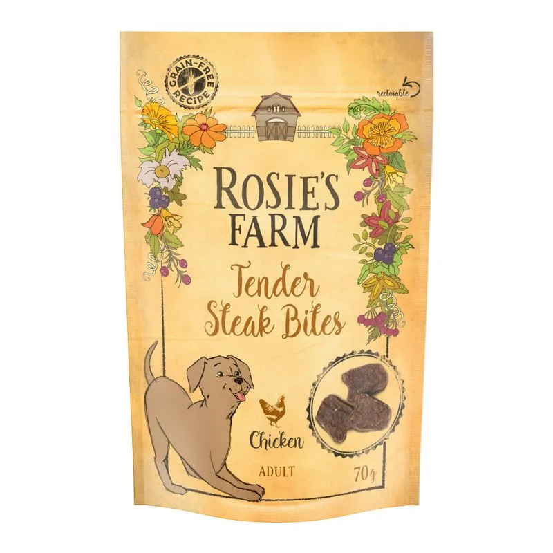 Krmivo Pro Psy Rosie's Farm Snacks "Tender Steak Bites" kuřecí