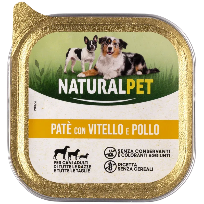 Naturalpet Dog Adulto Paté con Vitello e Pollo
