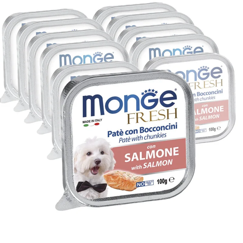 Monge Fresh per cani adulti Paté con Bocconcini con Salmone