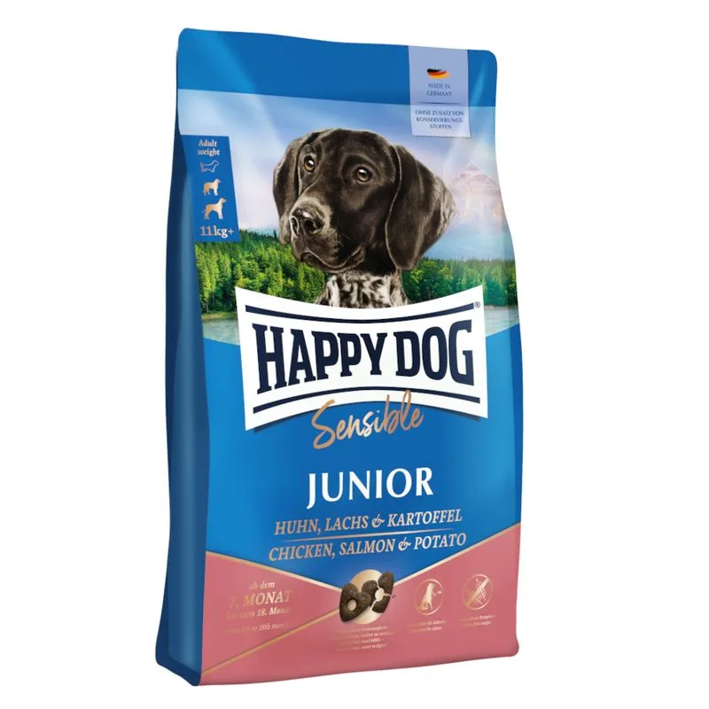 Happy Dog Supreme Sensible Junior s piščancem, lososom in krompirjem