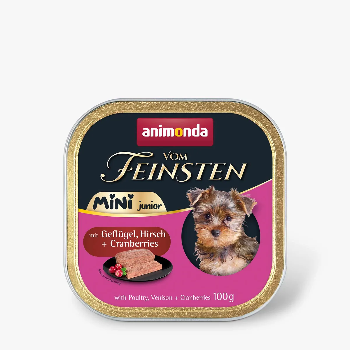 VOM FEINSTEN Junior Mini mit Geflügel, Hirsch + Cranberrys