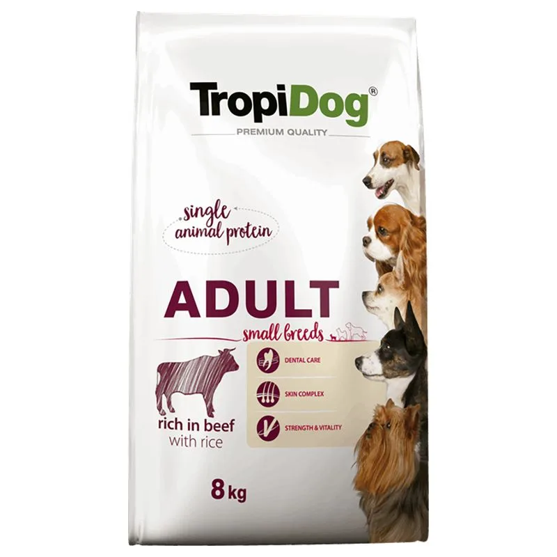 Krmivo Pro Psy Tropidog Premium Adult Small Beef & Rice