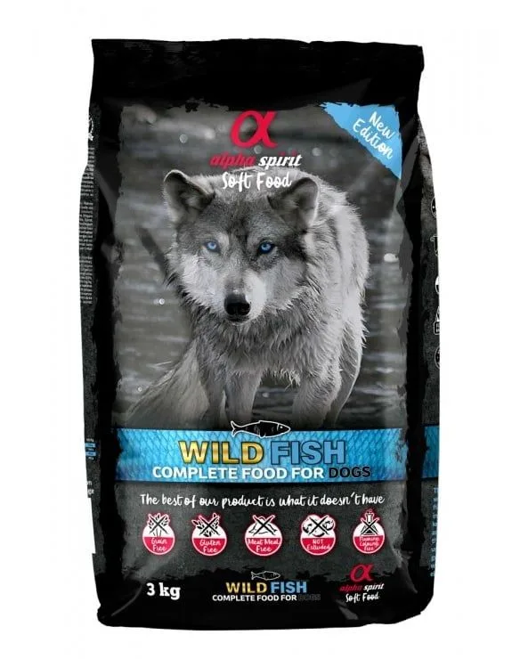 ALPHA SPIRIT Pełnoporcjowa karma sucha miękka dla psów Wild fish
