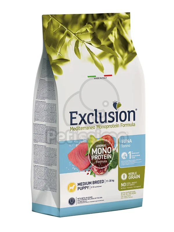 Exclusion Mediterraneo Monoprotein Formula Medium Breed Puppy (11 - ) - tonhal