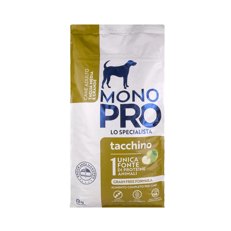 Monopro Dog Adult Medium&Large Grain Free Tacchino