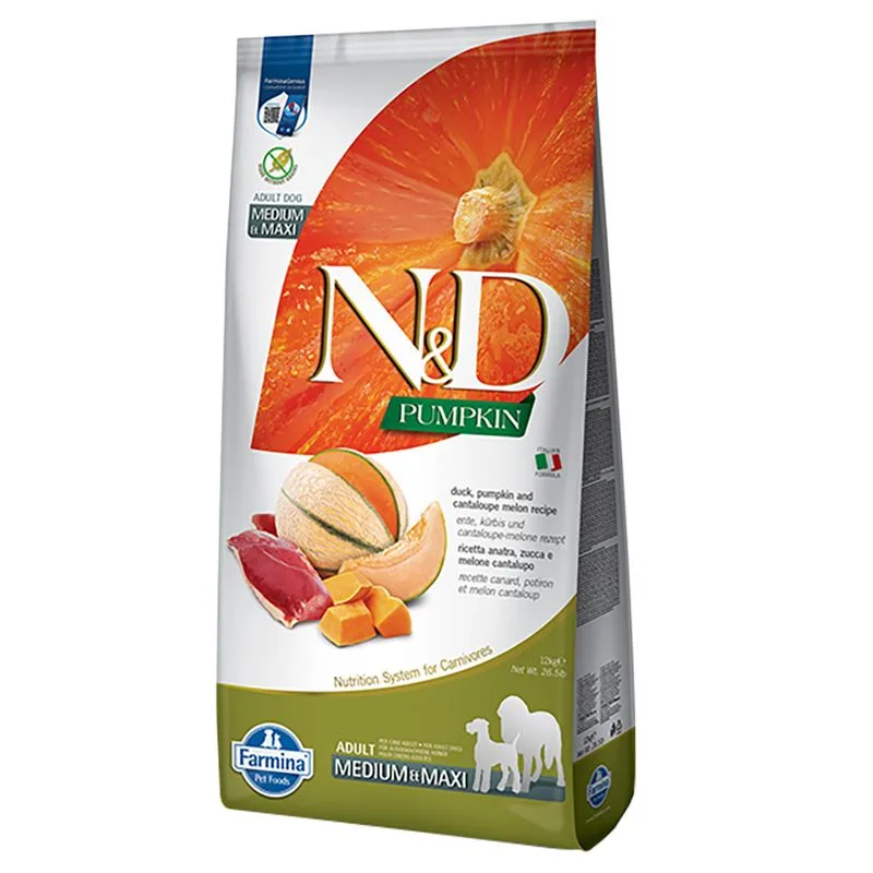 Farmina N&D Medium & Maxi, kaczka z dynią i kantalupą