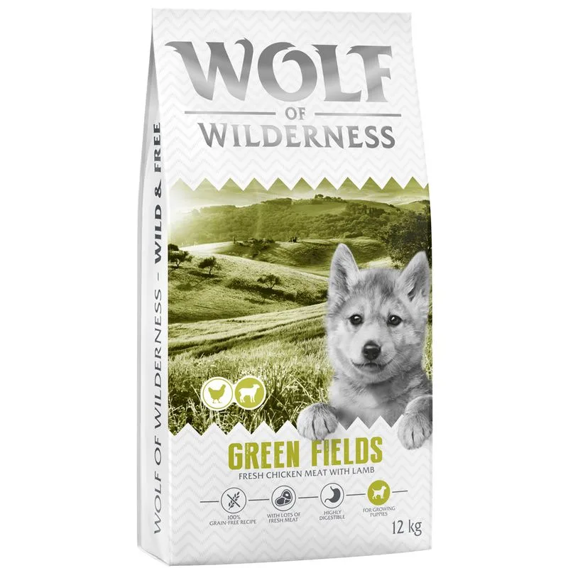 Wolf of Wilderness Junior "Green Fields" karitsa – viljaton