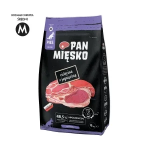 PAN MIĘSKO Pan Mięsko Karma sucha dla psa Cielęcina z jagnięciną (senior) chrupki M