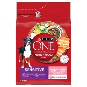 Purina Nestle PURINA One Adult Medium/Maxi Sensitive Bogata w łososia z ryżem
