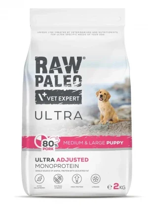 VetExpert Raw Paleo Ultra Pork Medium & Large Puppy Mono