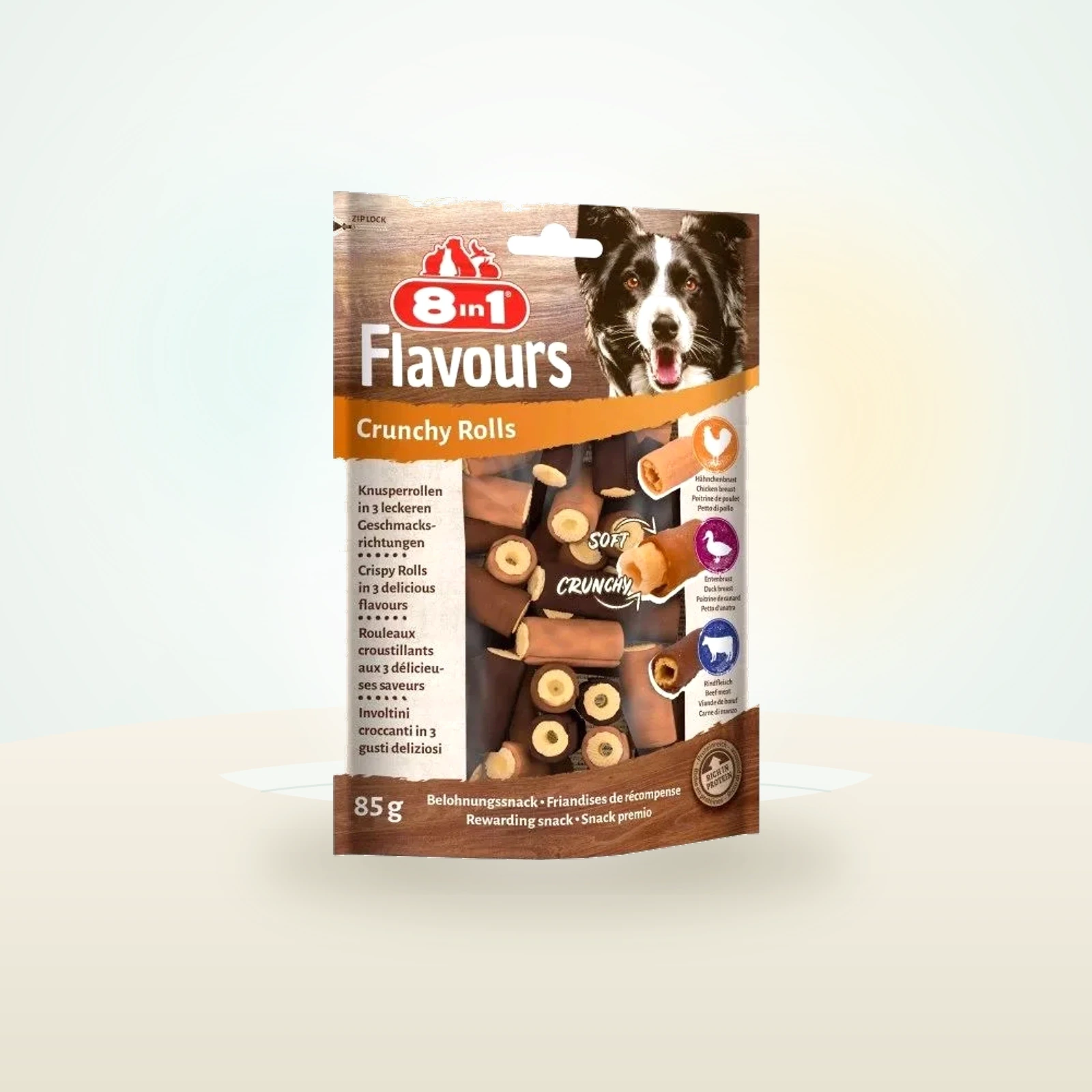 8IN1 Przysmak dla Psa Flavours Crunchy Rolls