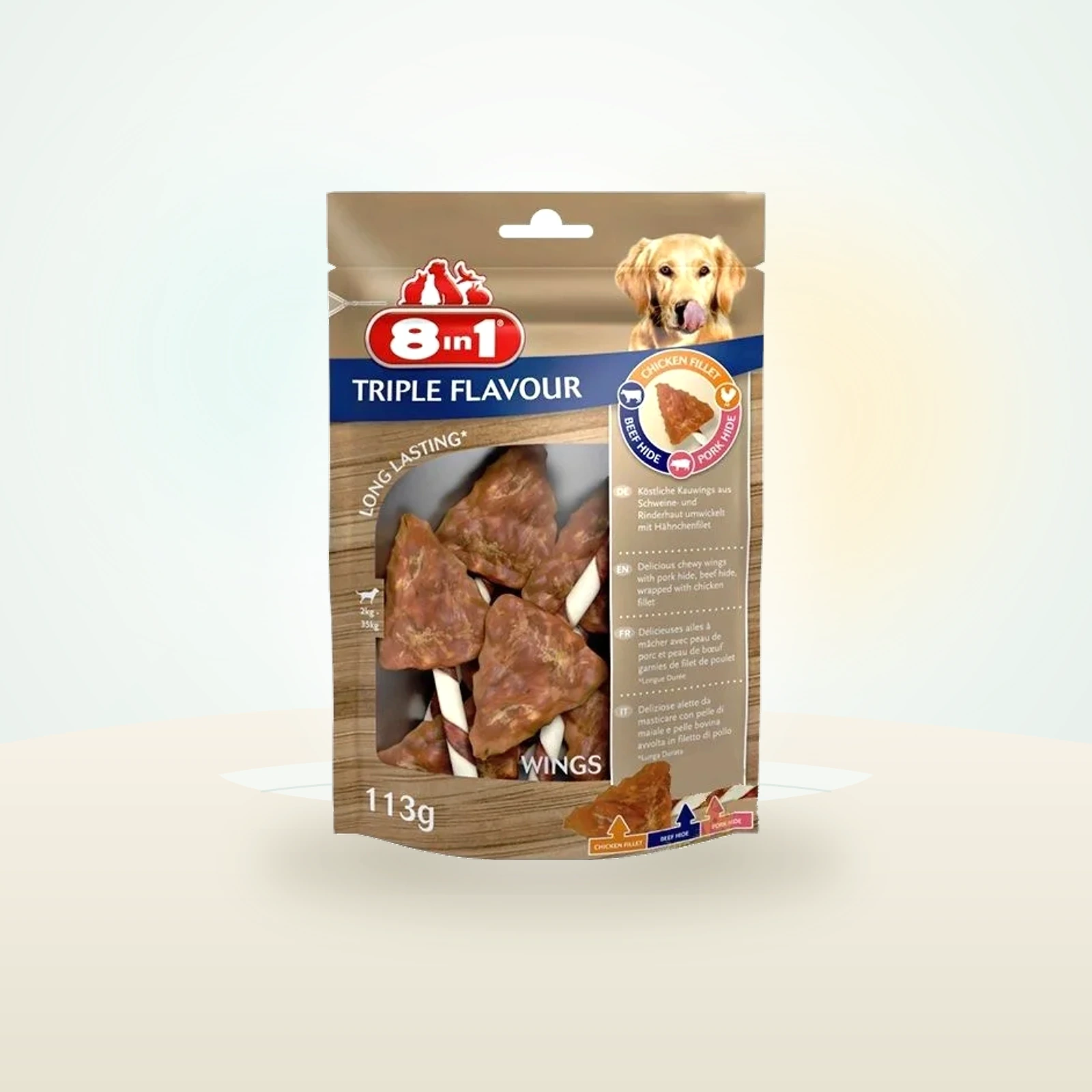 8IN1 Przysmak dla psa Triple Flavour Wings 6 szt.