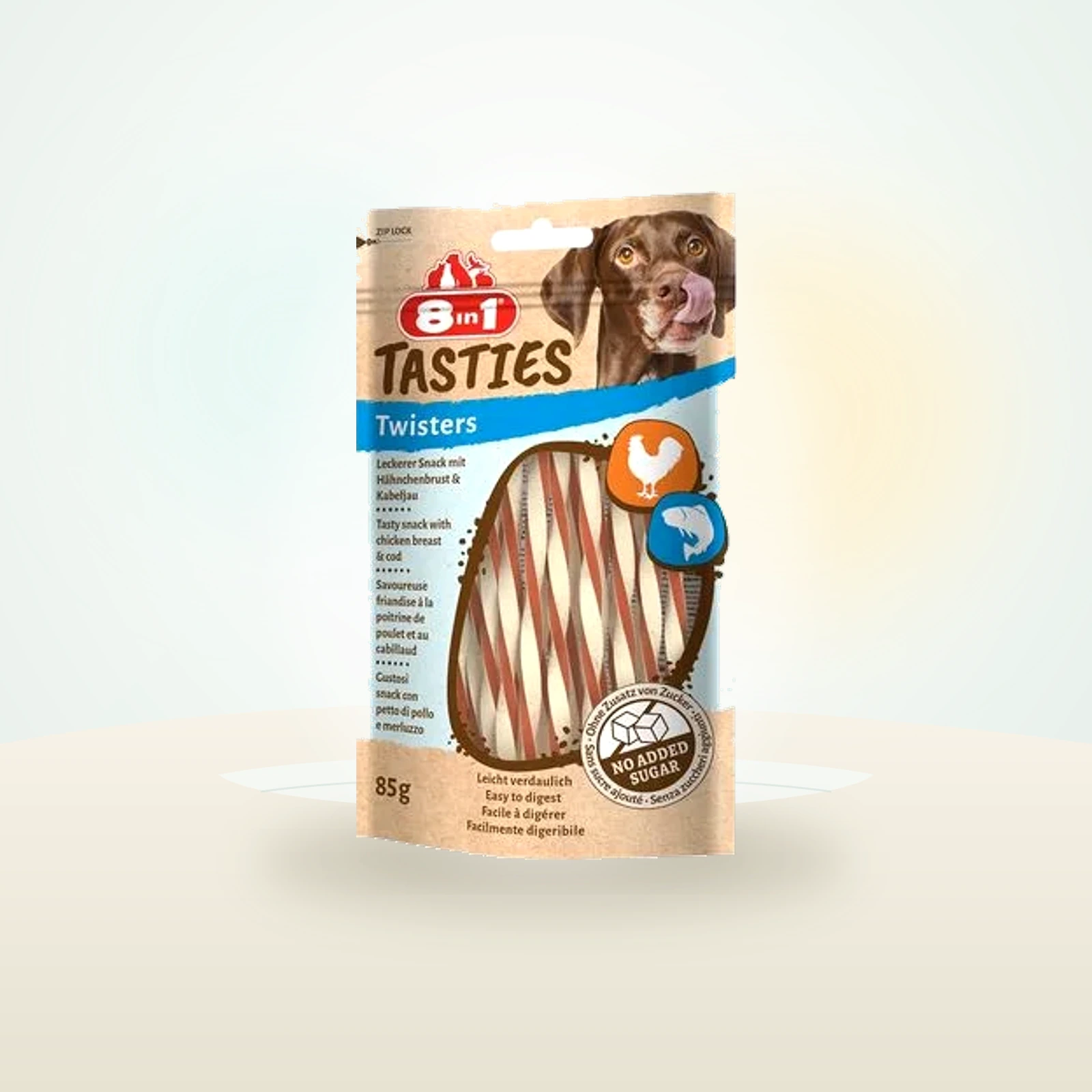 8in1 Tasties Twisters Bâtonnets à mâcher poulet