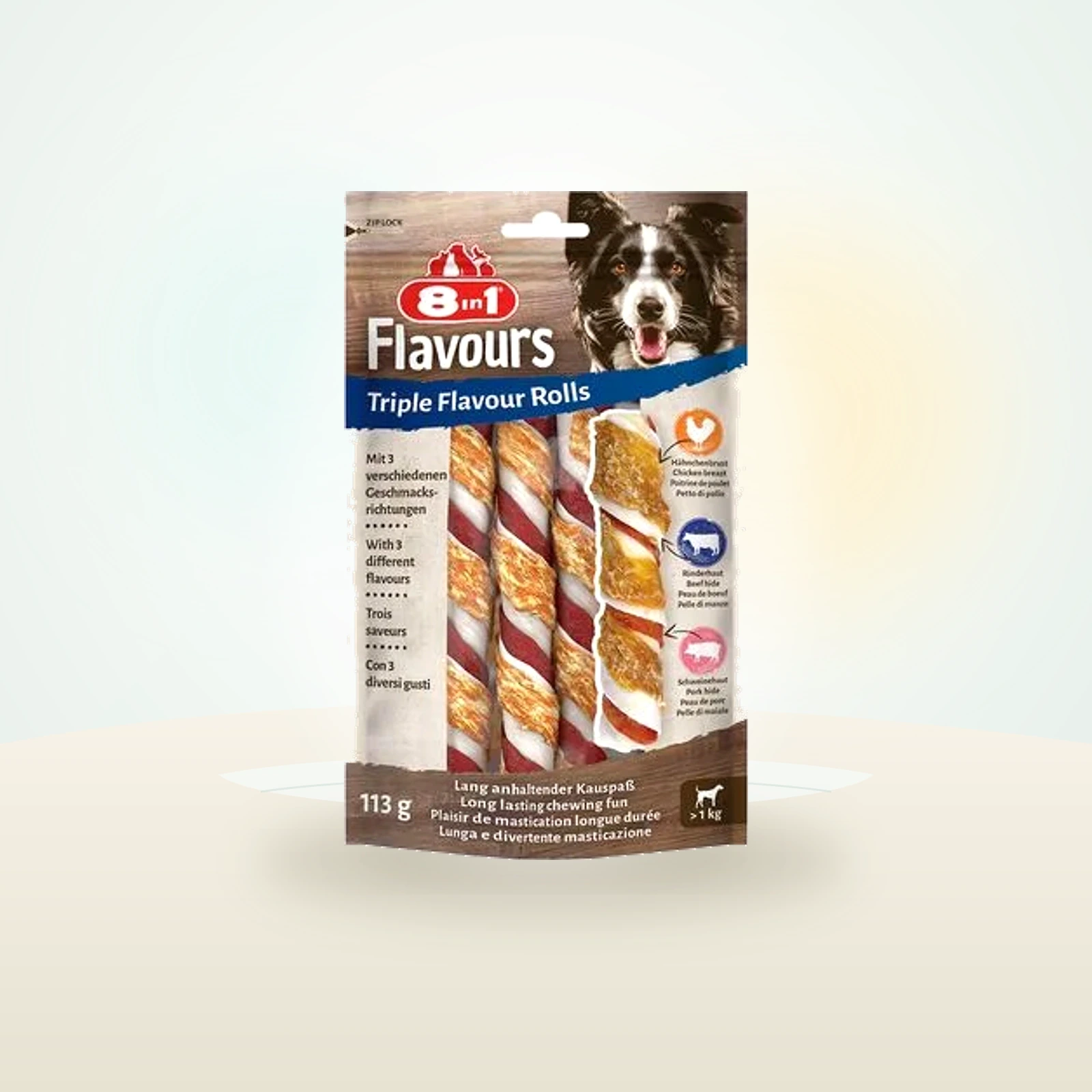 8in1 Triple Flavour Rolls Chew Sticks