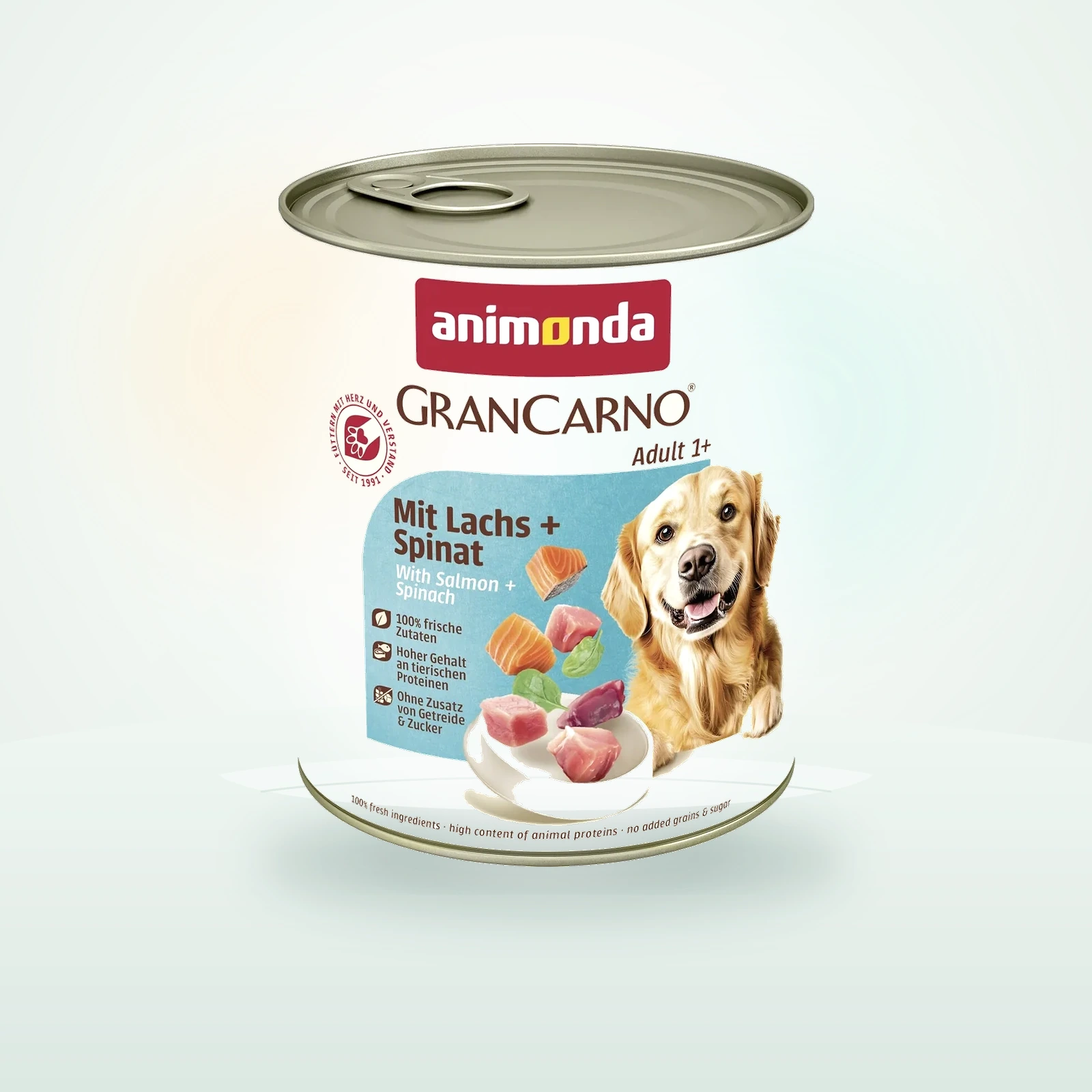 Animonda GranCarno Original nourriture humide pour chien adulte Saumon et épinards
