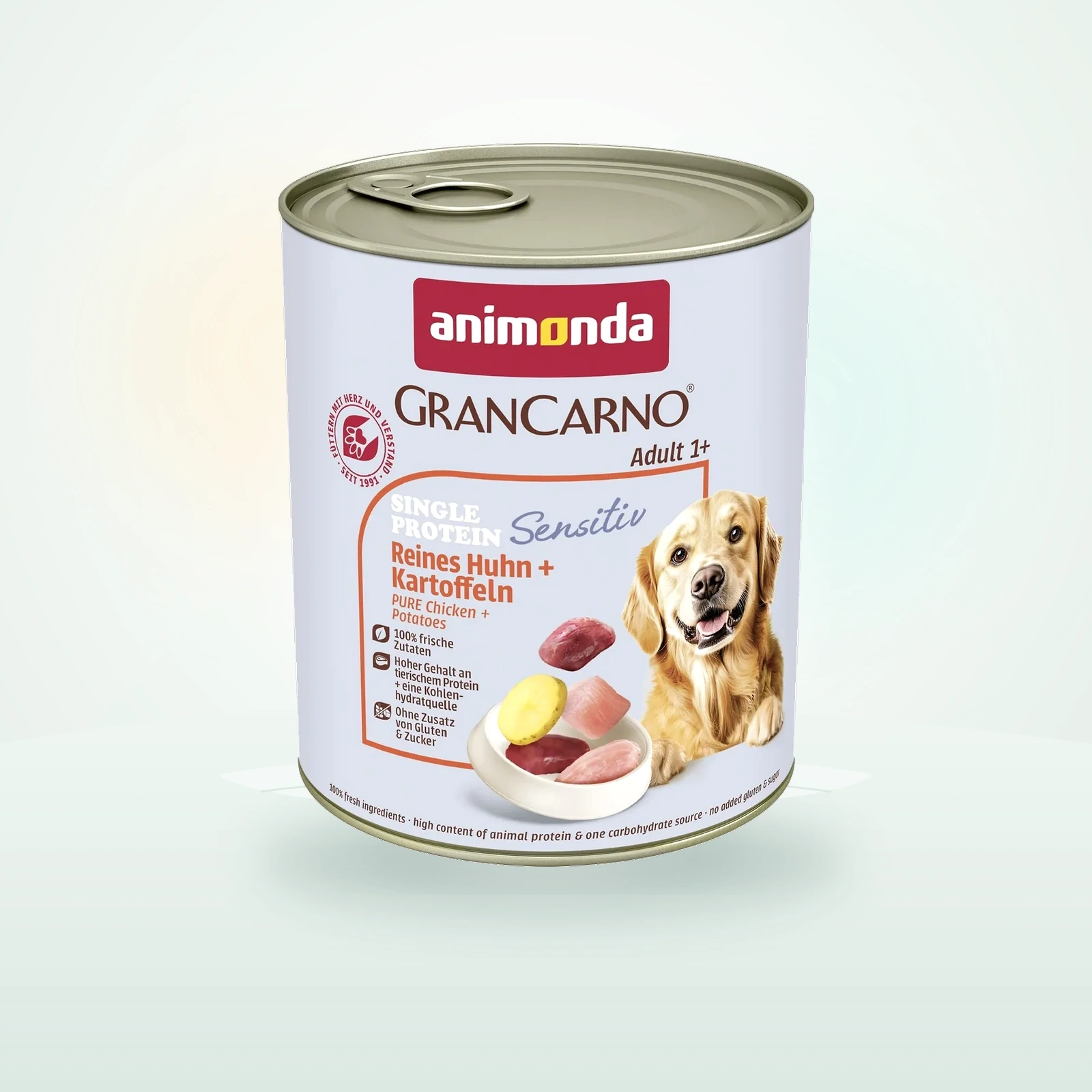 Animonda GranCarno Sensitiv Nassfutter Hund Adult, Huhn und Kartoffel