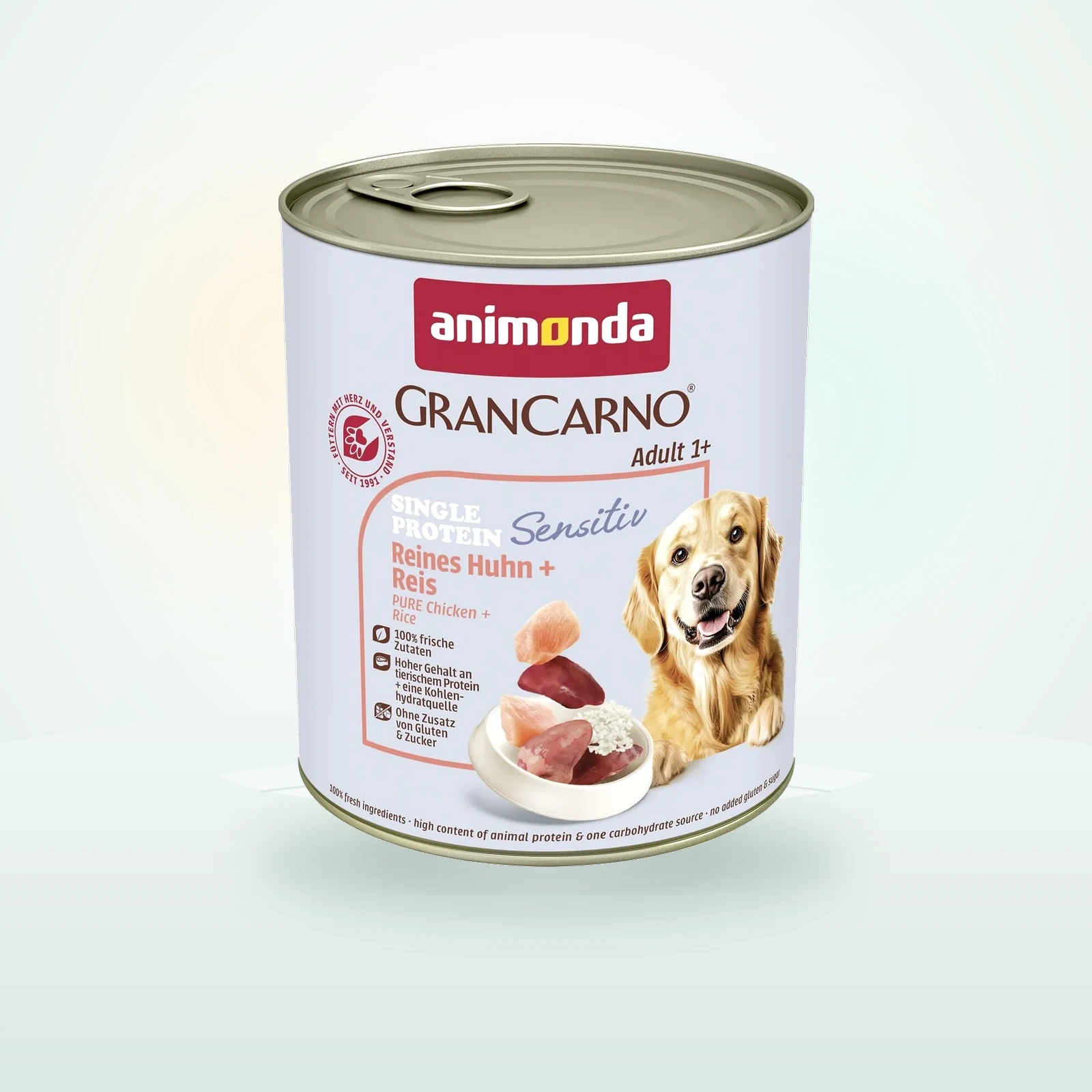 Animonda GranCarno Sensitiv Nassfutter Hund Adult, Huhn und Reis