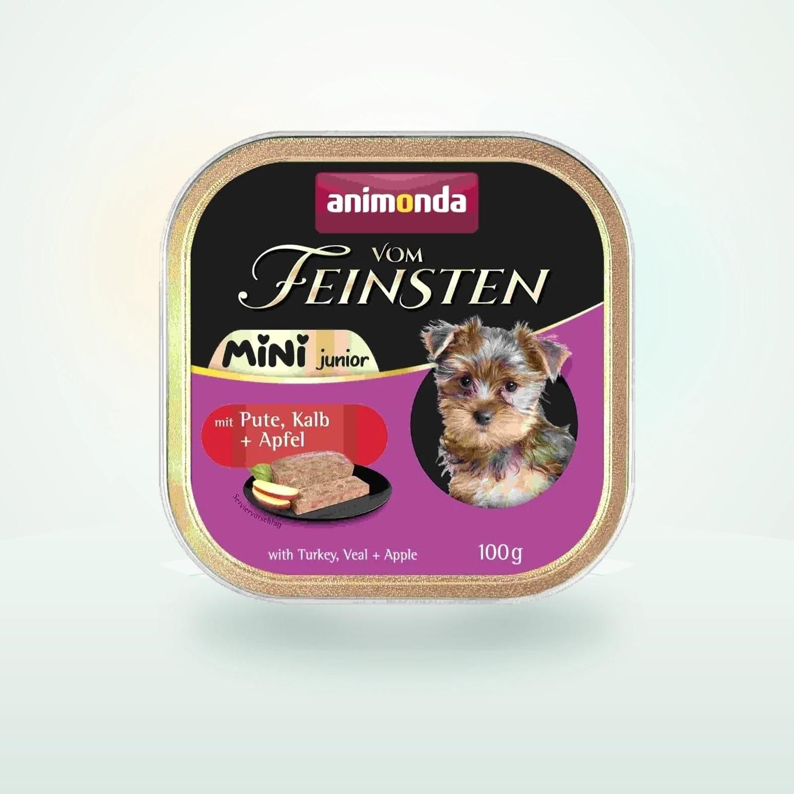 Animonda Vom Feinsten Mini Junior z indykiem, cielęciną i jabłkiem mokra karma dla szczeniąt małych ras