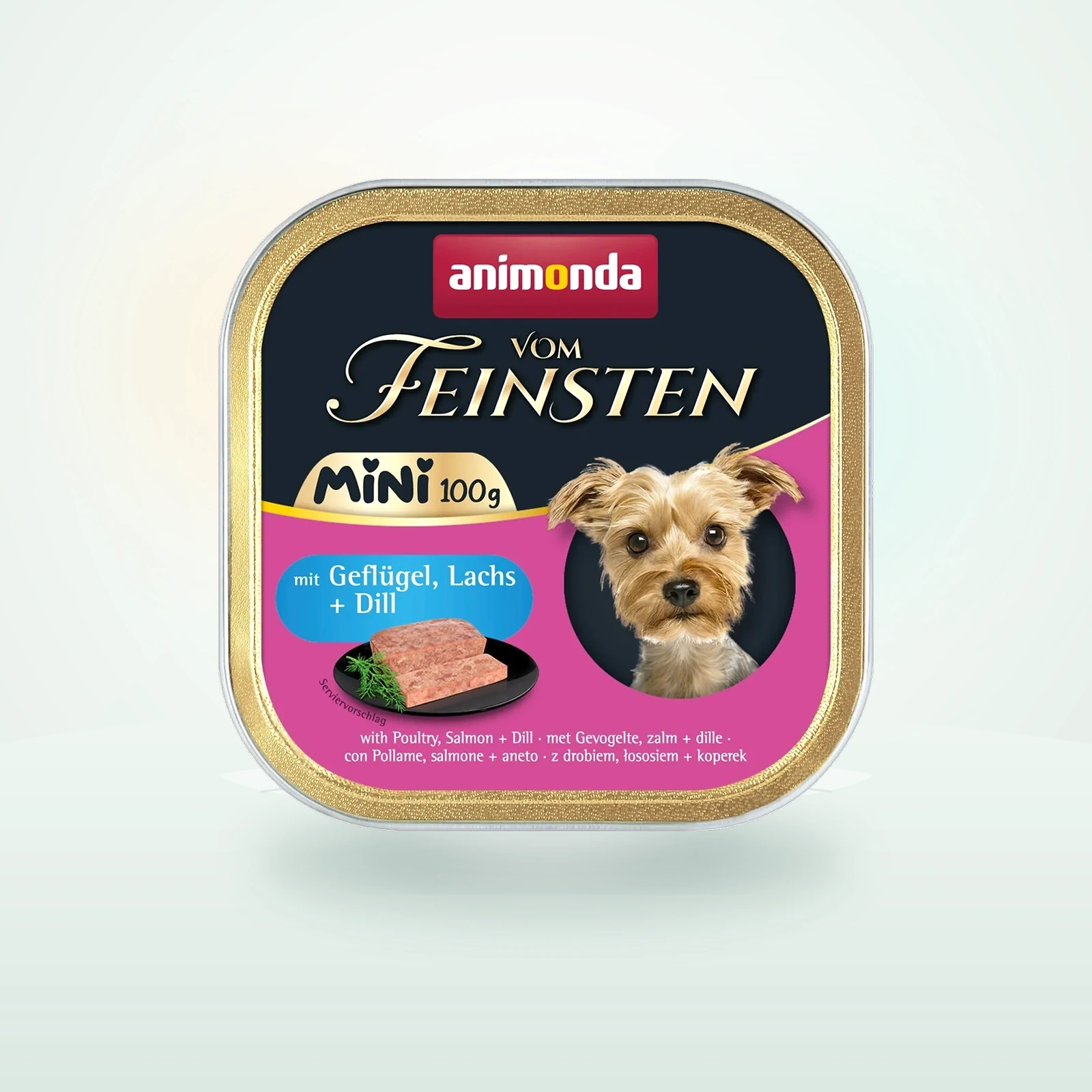 Animonda Vom Feinsten Nassfutter Hund, Adult, Mini Geflügel und Lachs