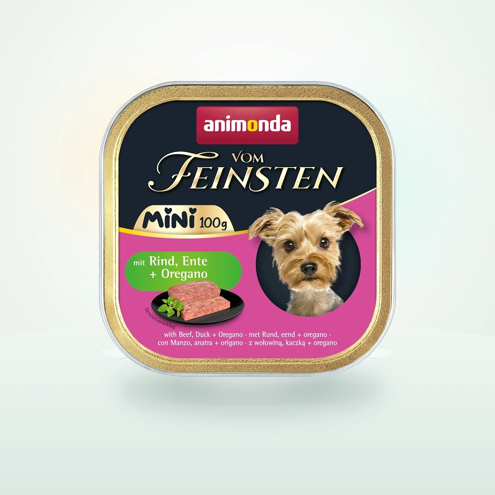 Animonda Vom Feinsten Nassfutter Hund, Adult, Mini Rind und Ente
