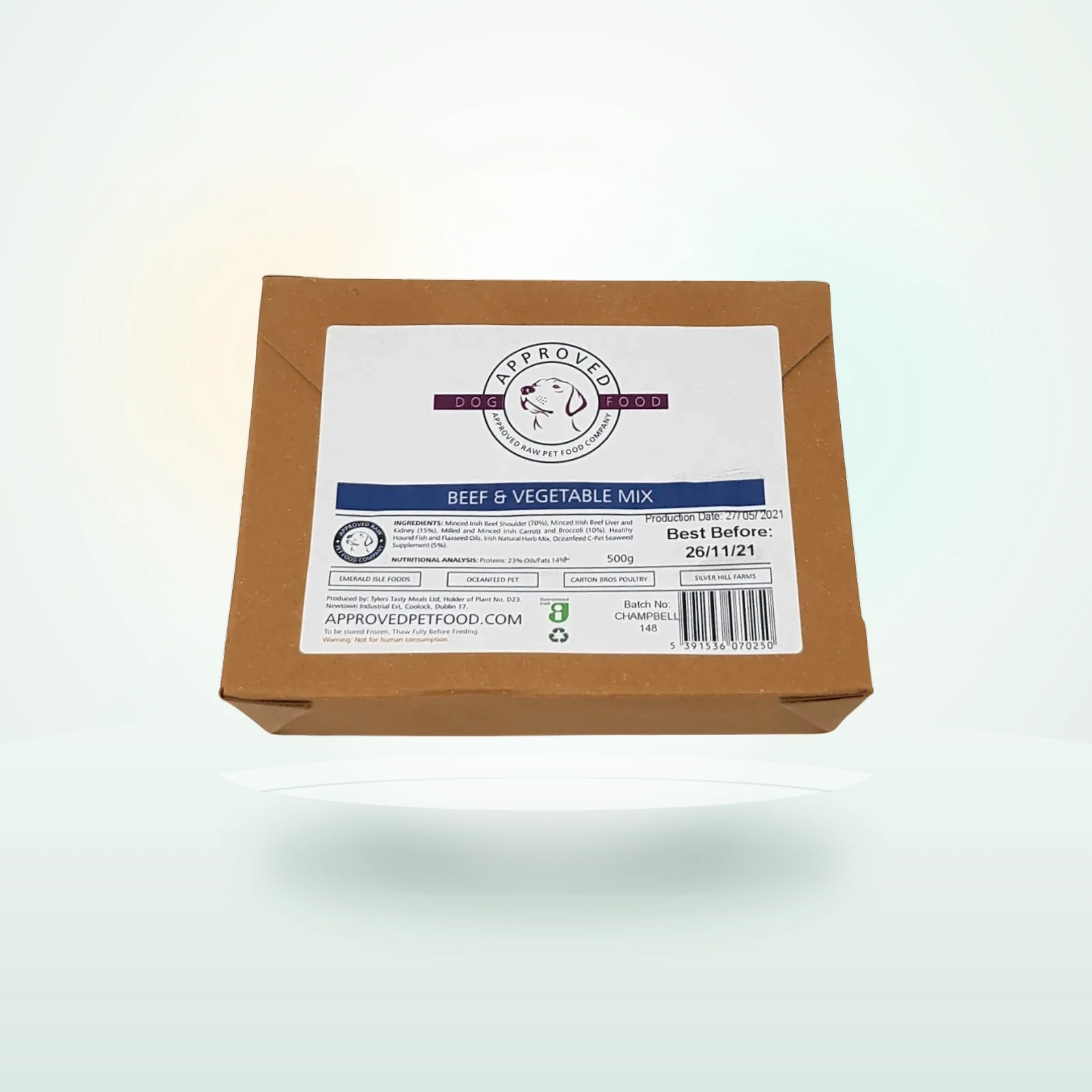 Approved Raw Boneless Beef and Vegetable