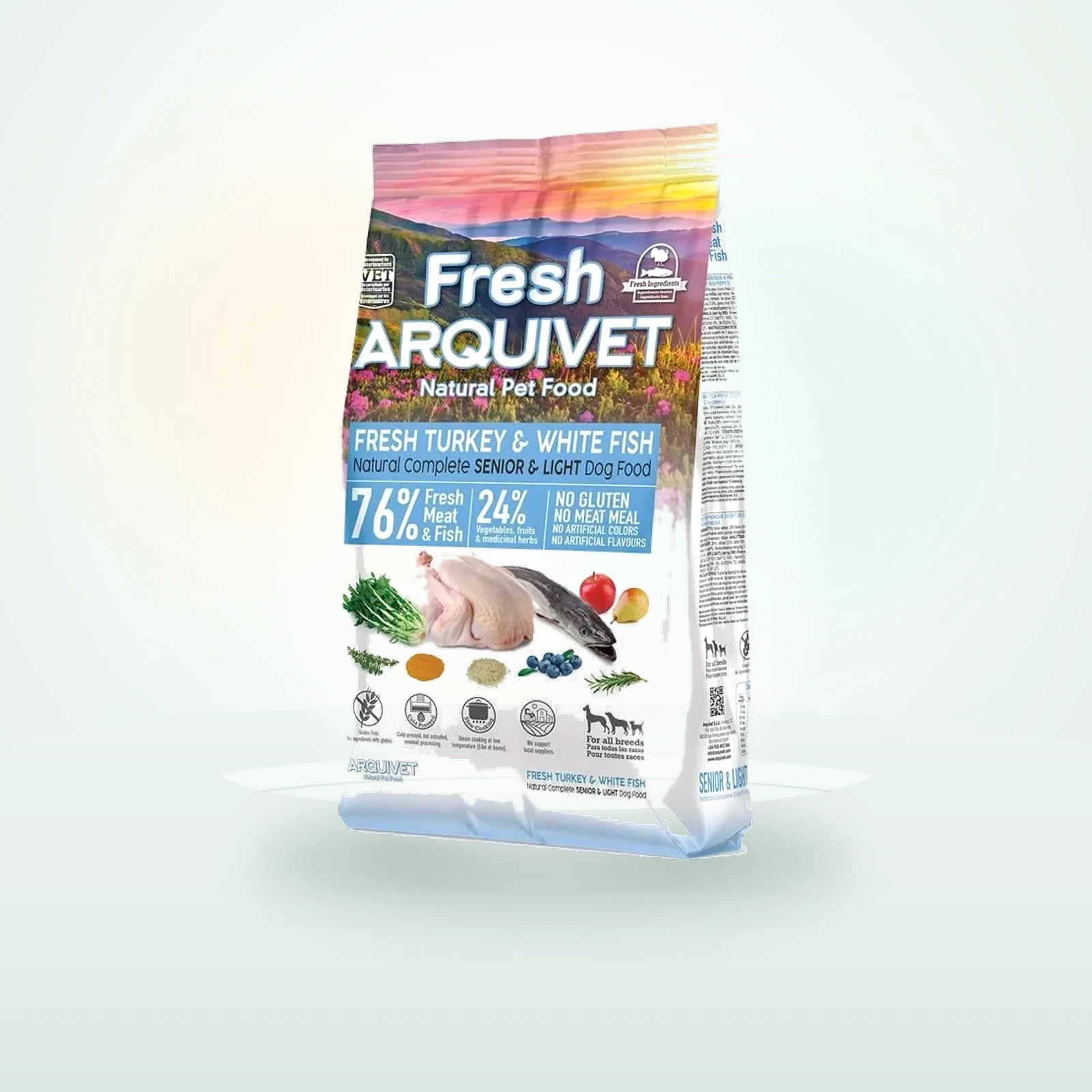 ARQUIVET Fresh Senior Light Półwilgotna karma dla seniorów Indyk i biała ryba