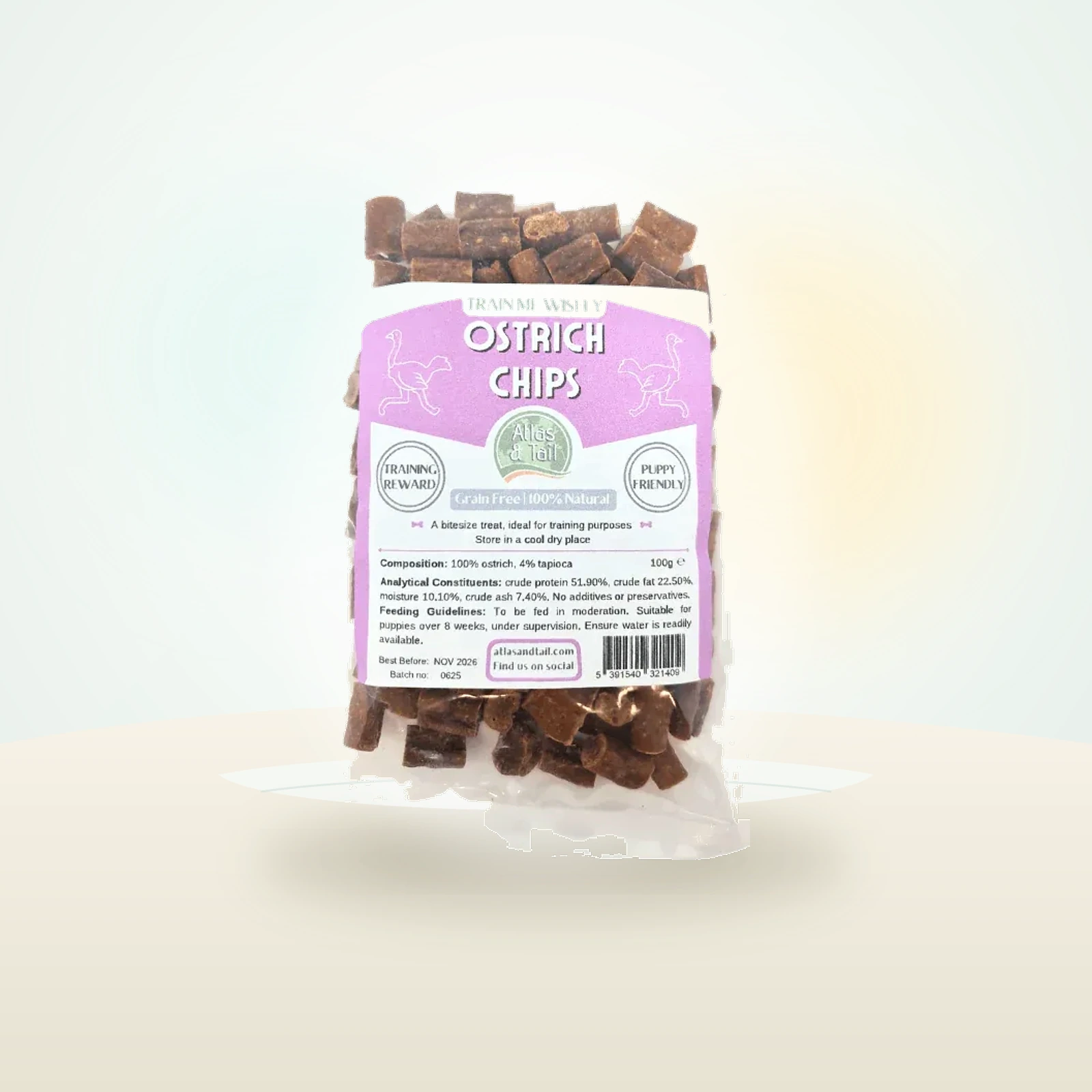 Atlas & Tail Ostrich Chips - Training Treats