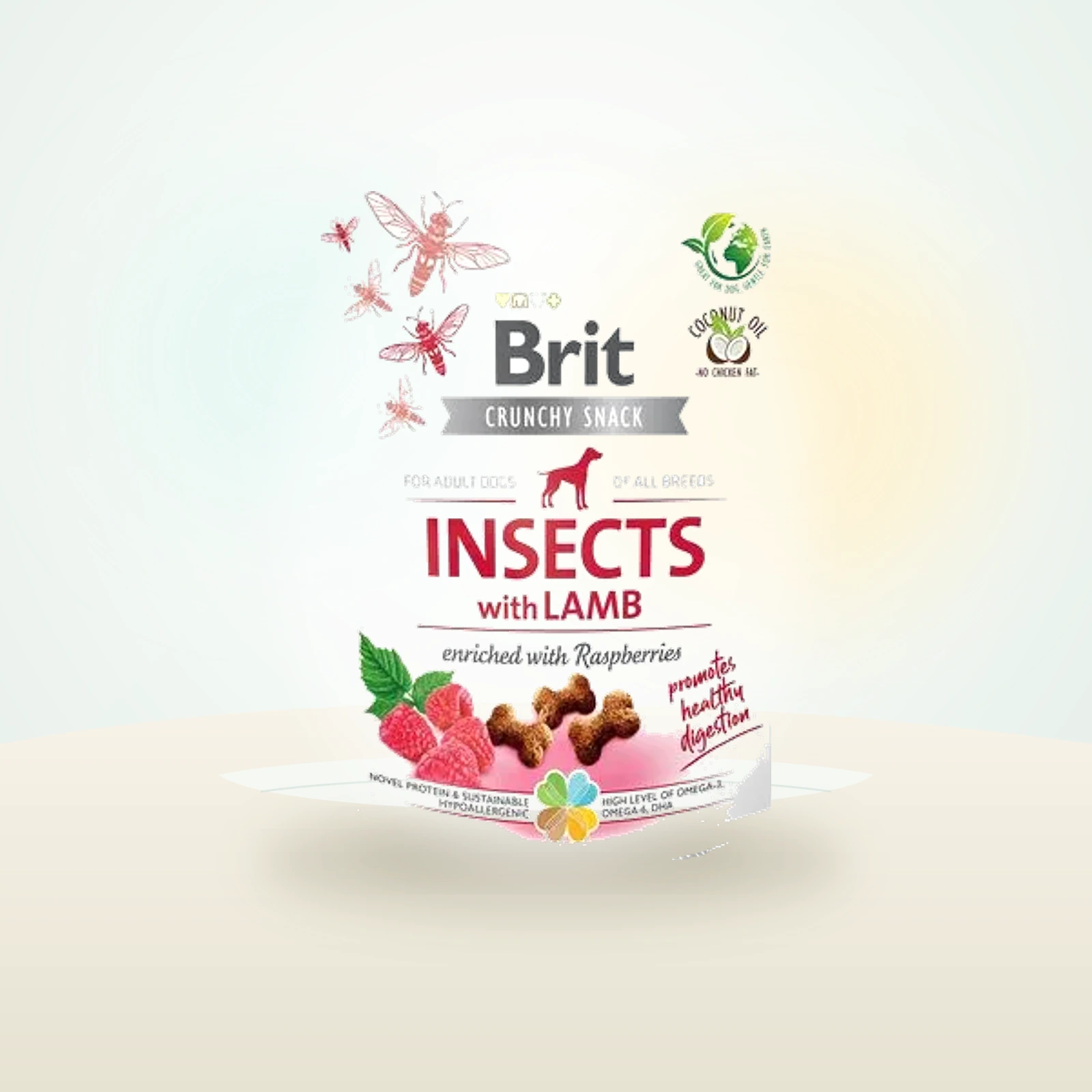 Brit Care Crunchy Cracker con insectos, cordero y frambuesas