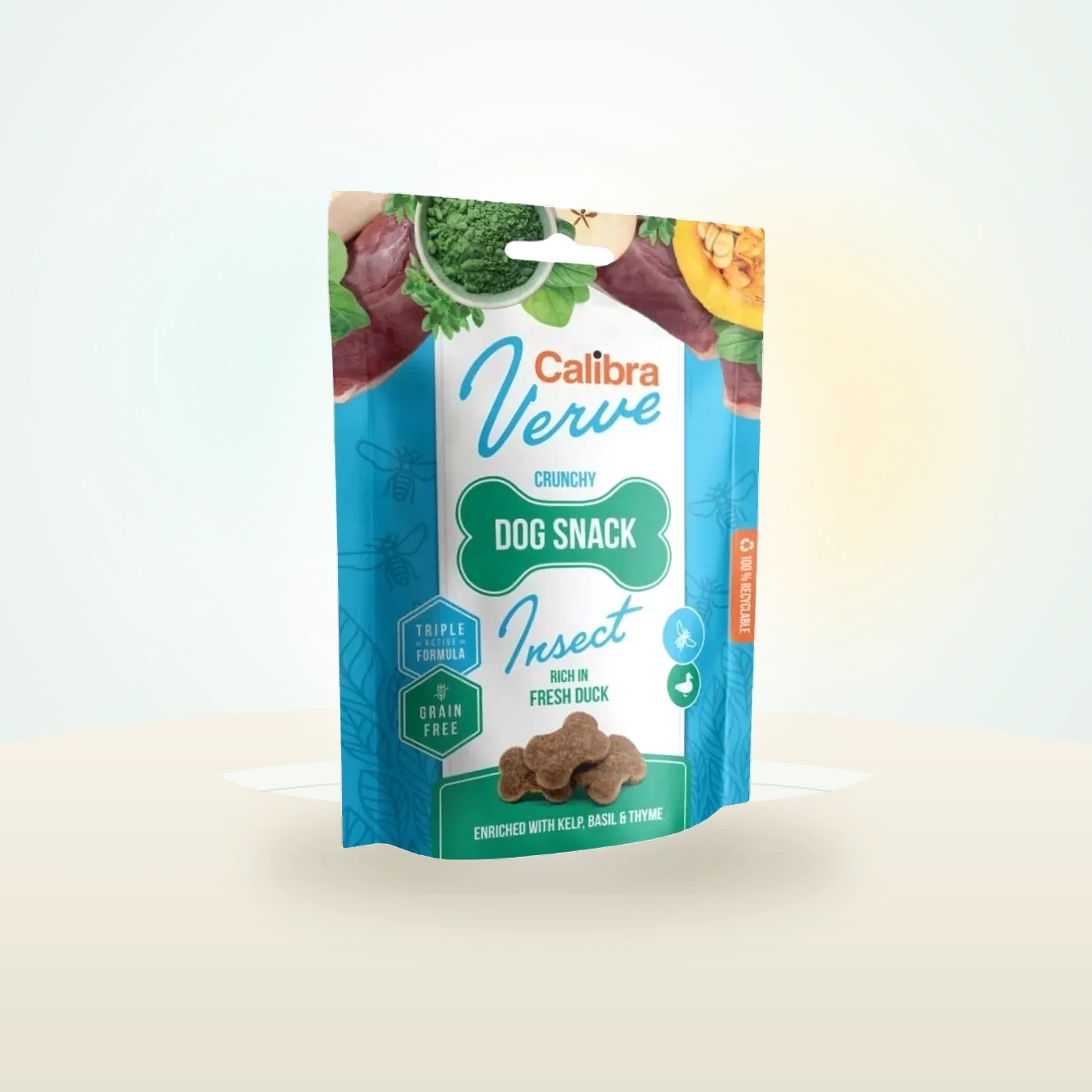 CALIBRA Dog Verve Crunchy Snack Insect&Fresh Duck bezzbożowe przysmaki z owadami i kaczką