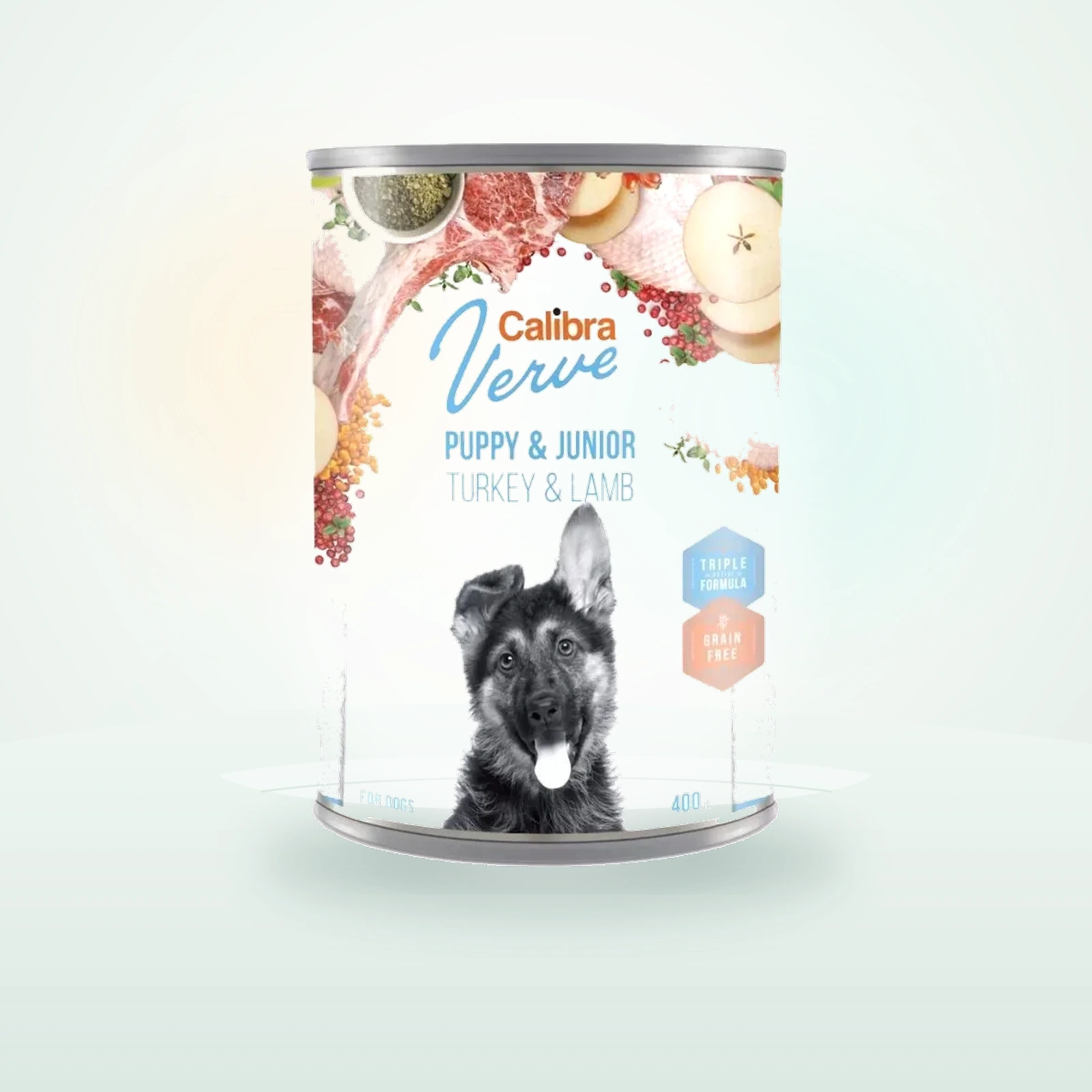 CALIBRA Dog Verve GF Puppy&Junior Turkey&Lamb bezzbożowa mokra karma z indykiem i jagnięciną dla szczeniąt i młodych psów